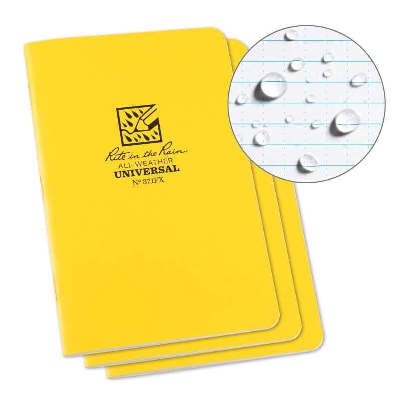 Rite in the Rain Waterproof All Weather Universal Notebook 371FX - Yellow (3 pack)