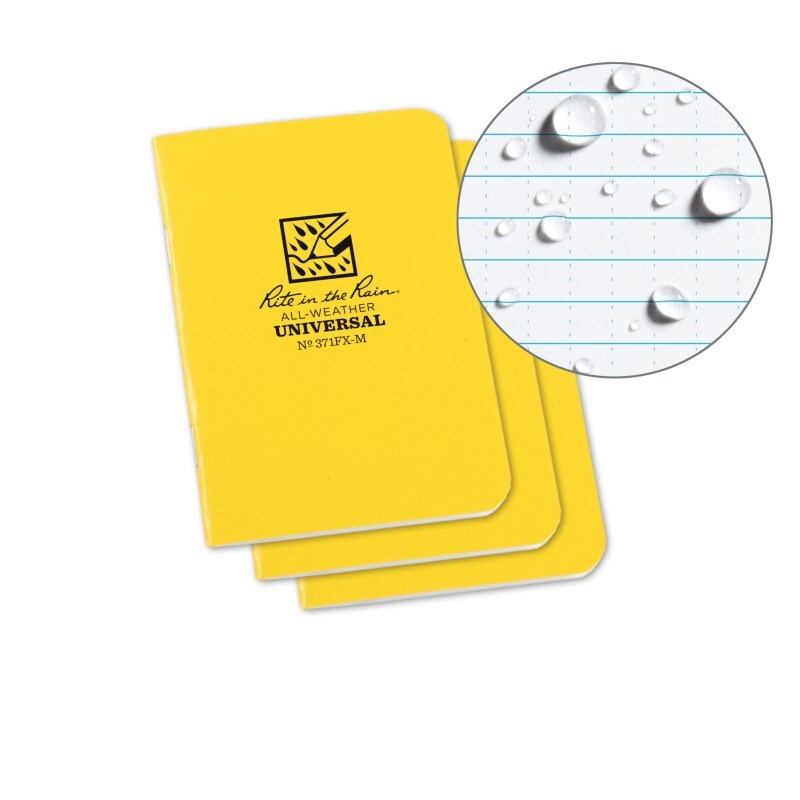 Rite in the Rain Waterproof All Weather Universal Mini-Notebook 371FX-M - Yellow (3 Pack)