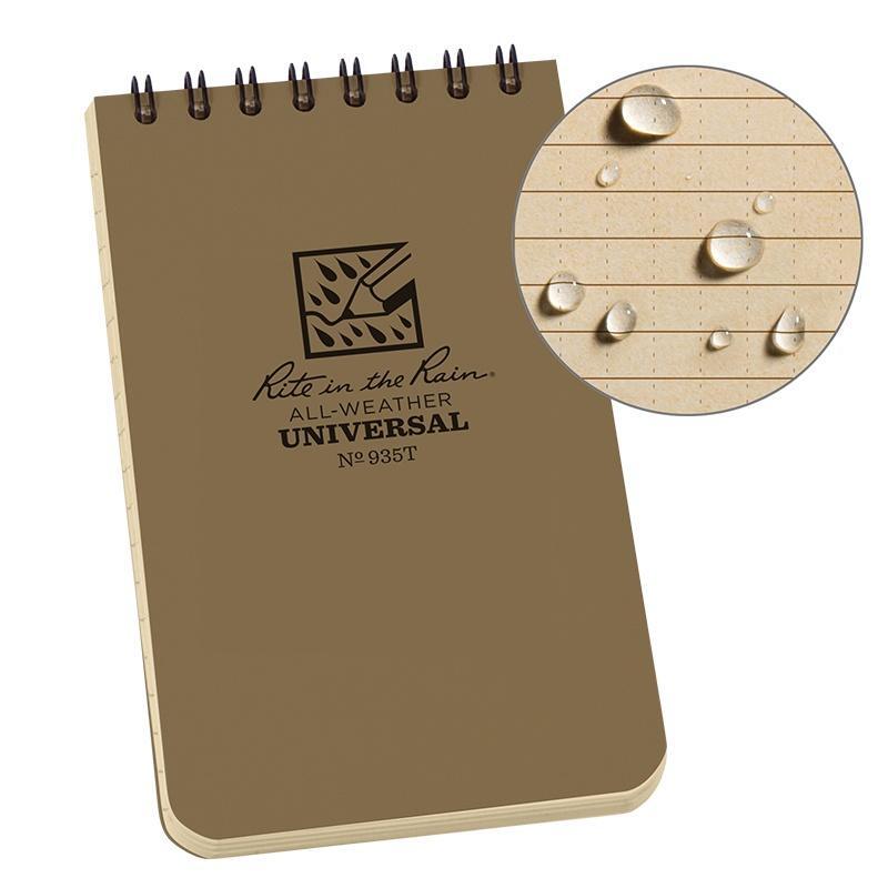 Rite in the Rain Waterproof Notebook 935T 3" x 5" - Coyote Tan