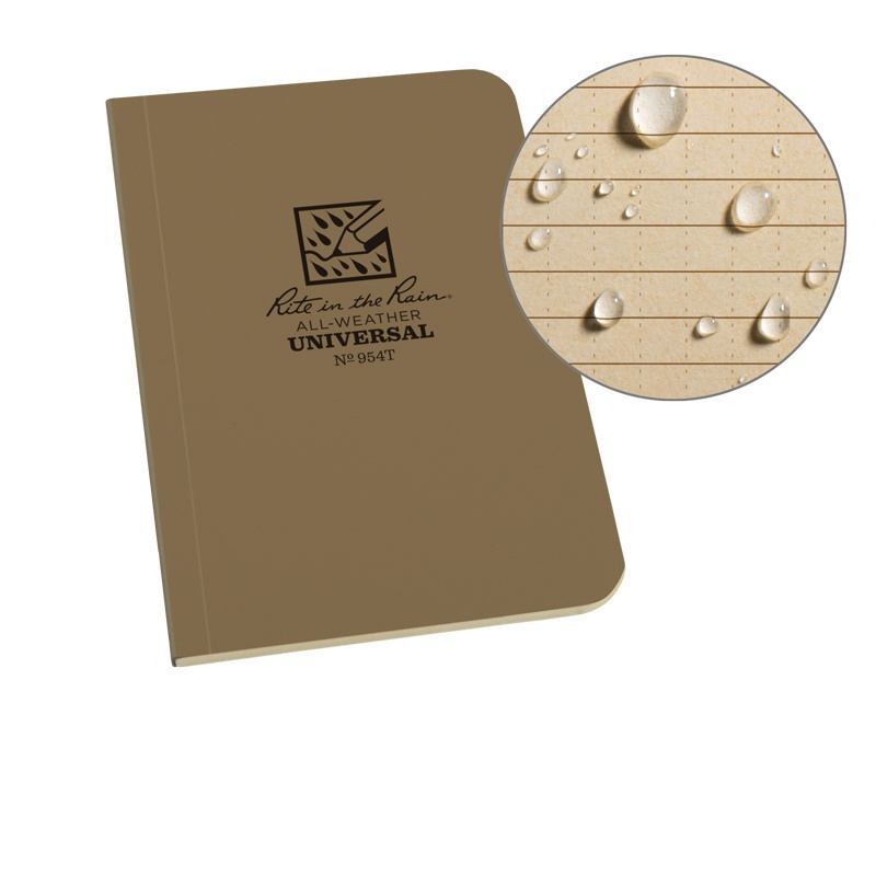 Rite in the Rain Waterproof Memo Book 954T 3.5" x 5" - Coyote Tan