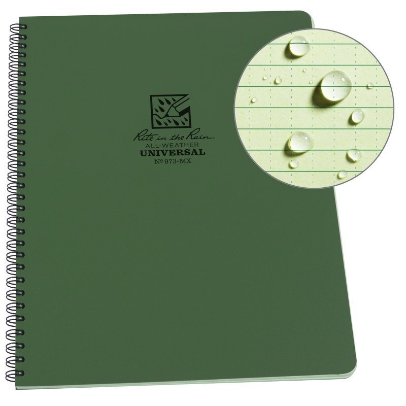 RITR All Weather Universal Waterproof Notebook  973-MX - Olive Green