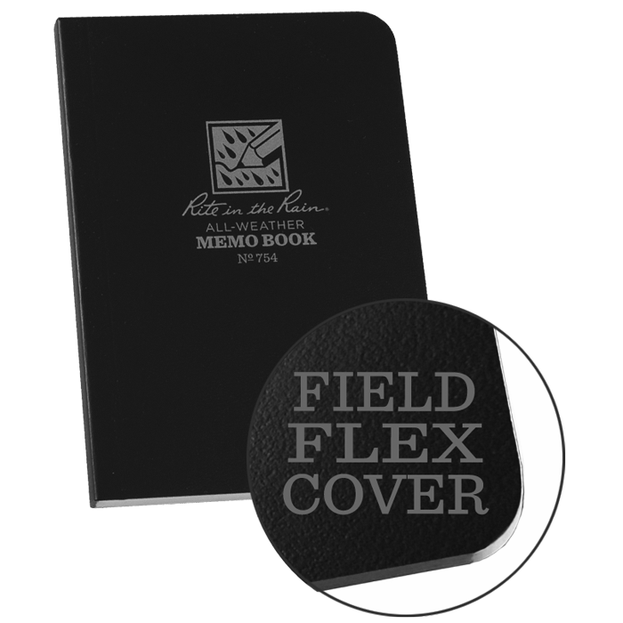 Rite in the Rain Waterproof Memo Book 754 3.5" x 5" - Black