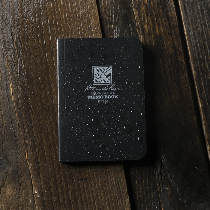 Rite in the Rain Waterproof Memo Book 754 3.5" x 5" - Black