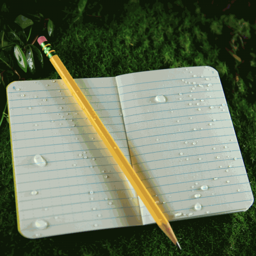 RITR waterproof notebook on grass background