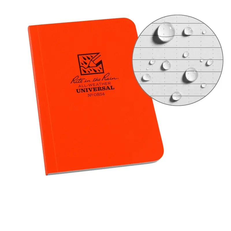 RITR Waterproof Memo Book OR54 3.5" x 5" - Orange
