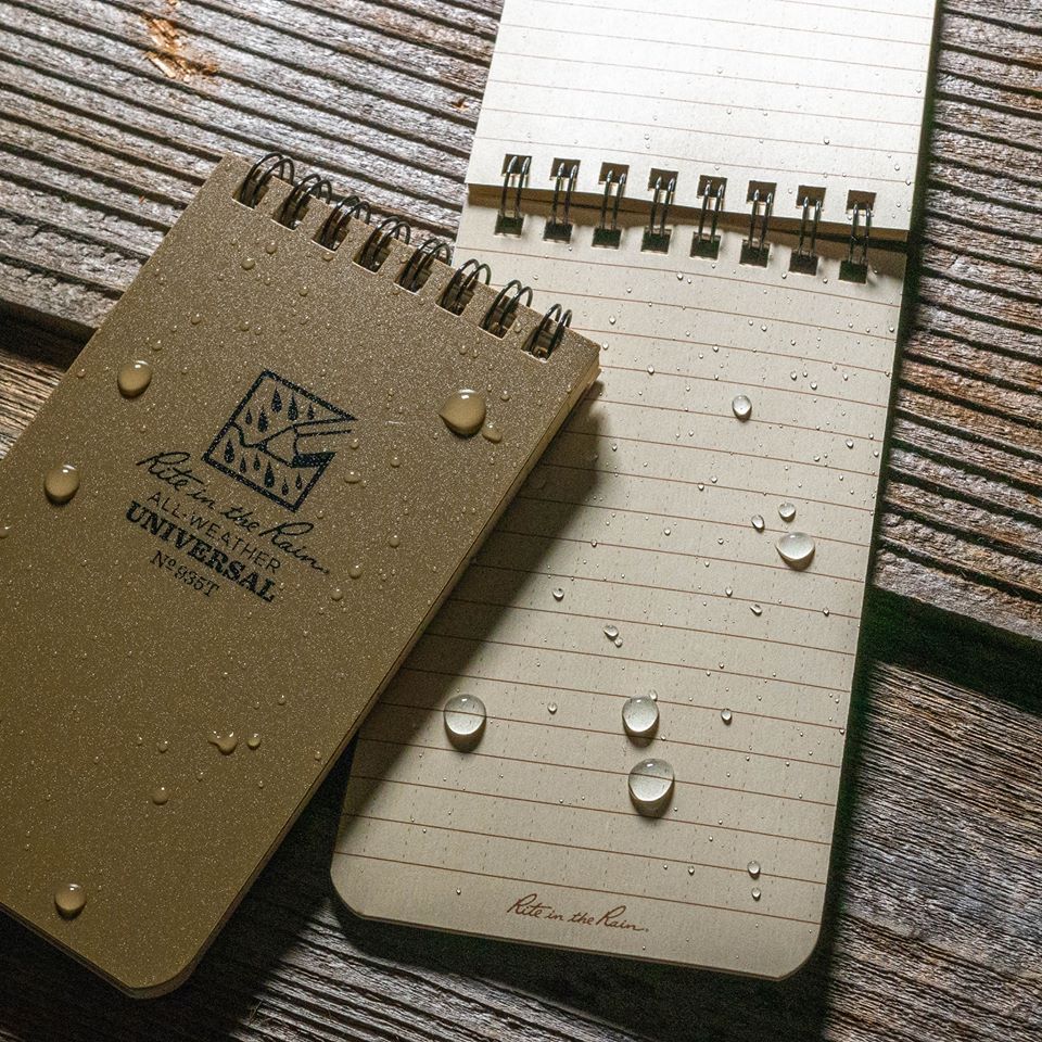 RITR Waterproof Pocket Notebook 935T Tactical 3" x 5" - Coyote Tan