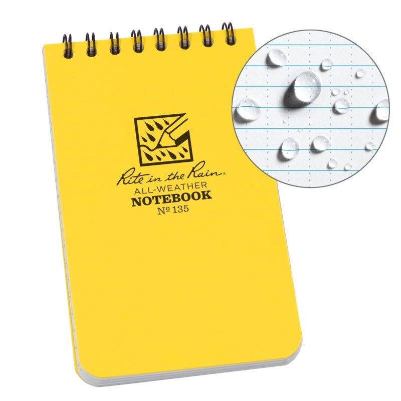 RITR Waterproof Pocket Notebook 135 - 3" x 5" - Yellow