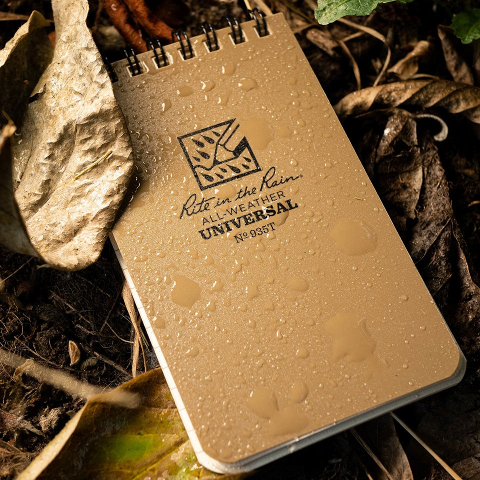 RITR Waterproof Pocket Notebook 935T Tactical 3" x 5" - Coyote Tan