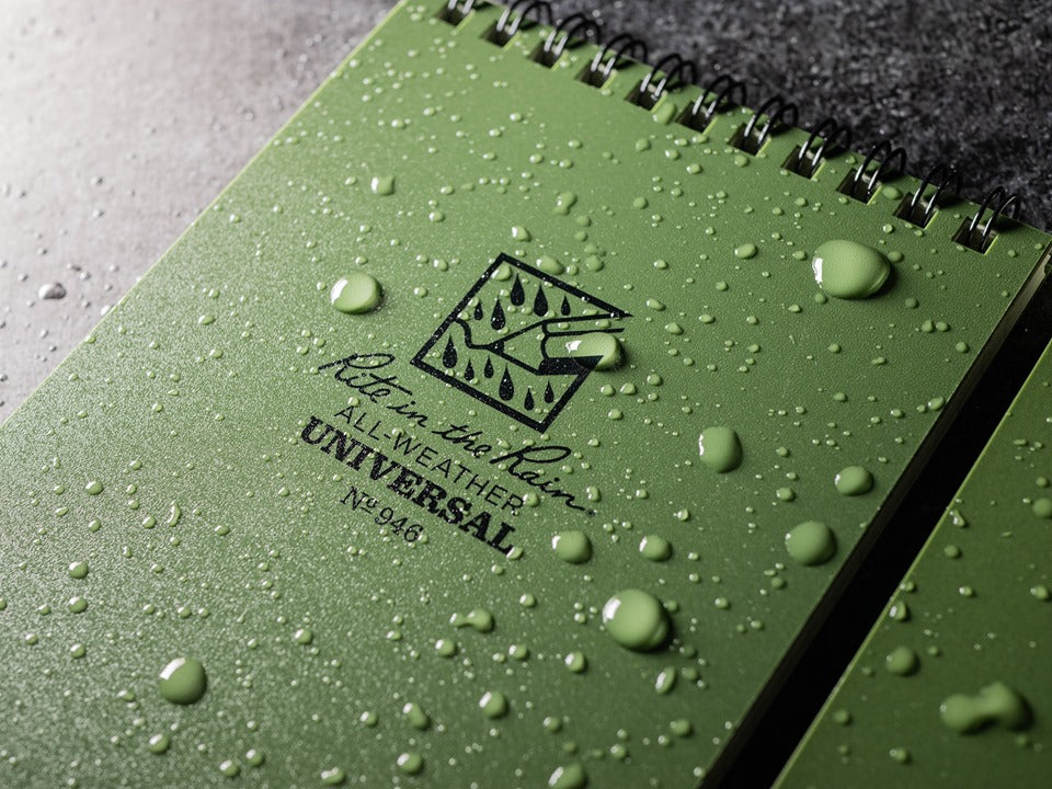 RITR Waterproof Pocket Notebook 946 Tactical 4" x 6" - Olive Green