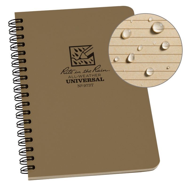 RITR Waterproof Side-Spiral Notebook 973T - Coyote Tan