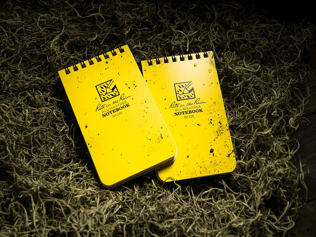 RITR Waterproof Pocket Notebook 135 - 3" x 5" - Yellow